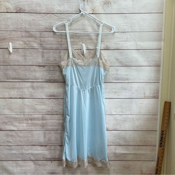 VINTAGE DIXIE BELLE FULL SLIP IN BLUE - Picture 5 of 7